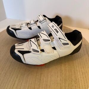 ZOL Cycling Shoes White Black 3-Bolt Road Bike Shoes EU 38 US 6 Men's/Women's 7
